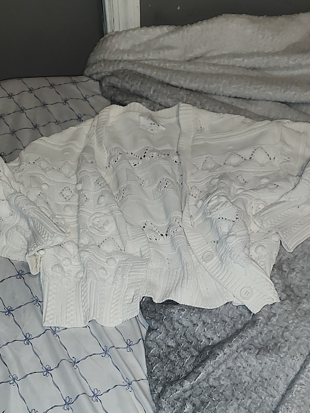 Zara Cream White Knit Open-Front Cardigan for Kids